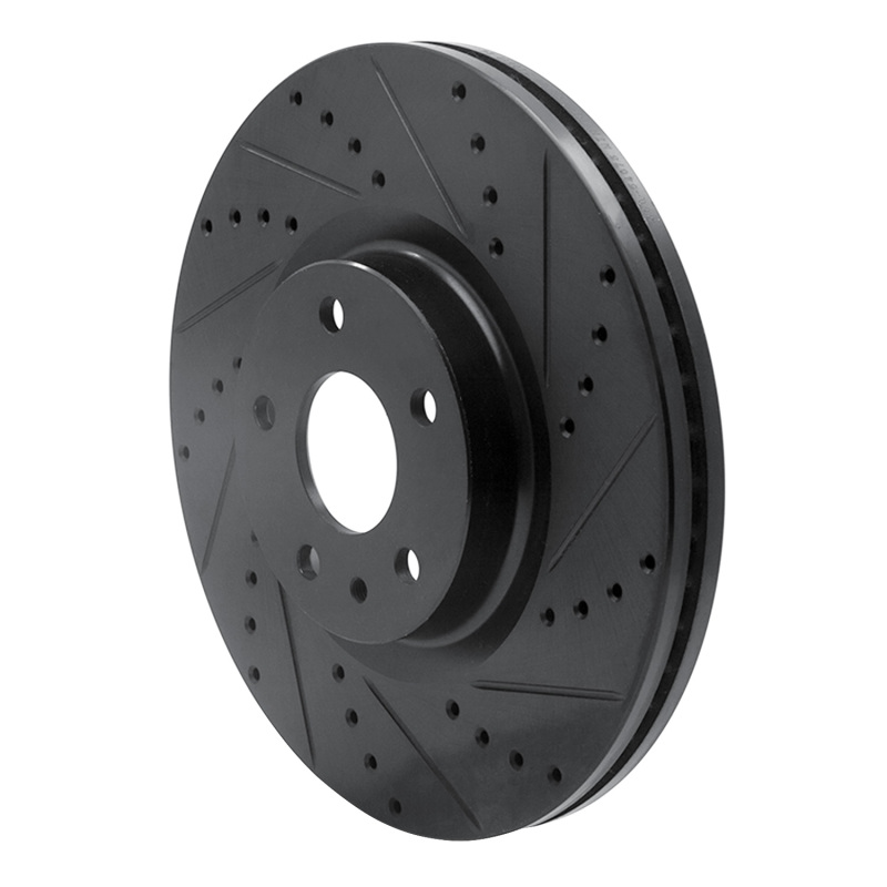 Ford Fusion Brake Rotor (1) - Front Right - R1 Concepts - Drilled & Slotted - Black - `13-`20